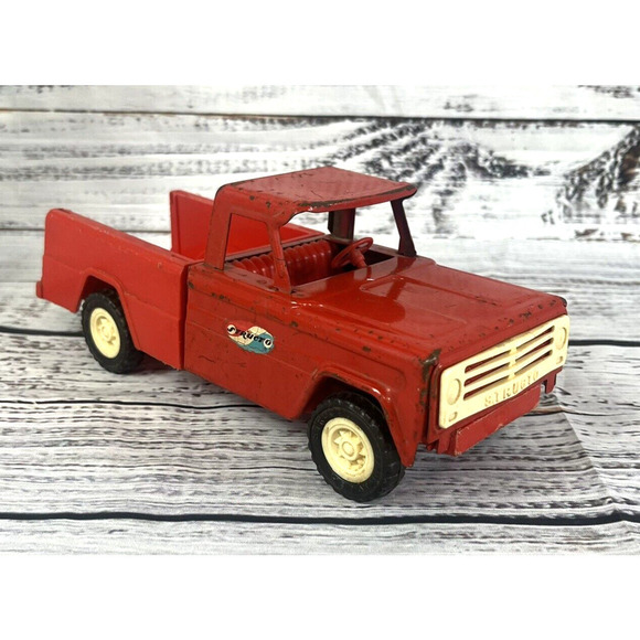 Vintage 1950'S 60’s Structo Red Pressed Steal Plastic Toy Pickup Truck - Picture 1 of 16